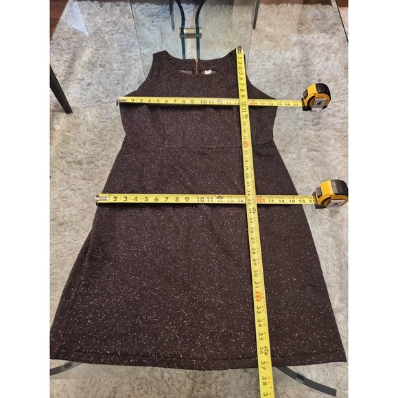 Womens Black Polyester Round Neck Sleeveless Casual Knee Length Dress Size Large - Picture 7 of 12